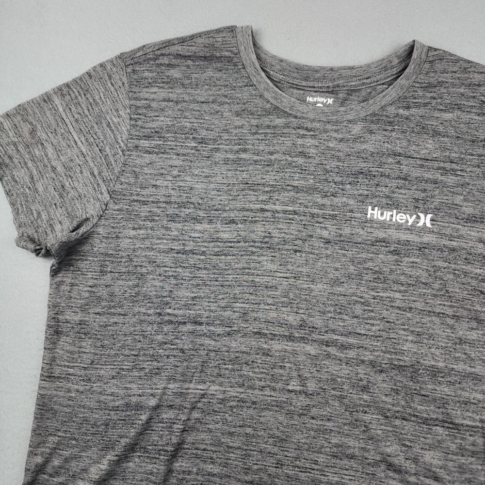 Hurley Shirt Mens Medium Gray Basic Logo Tee Tagless Crewneck Jersey Knit Skate